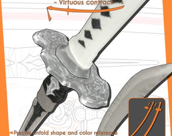 2B Virtuous contract katana - Nier automata | Cosplay pattern & template