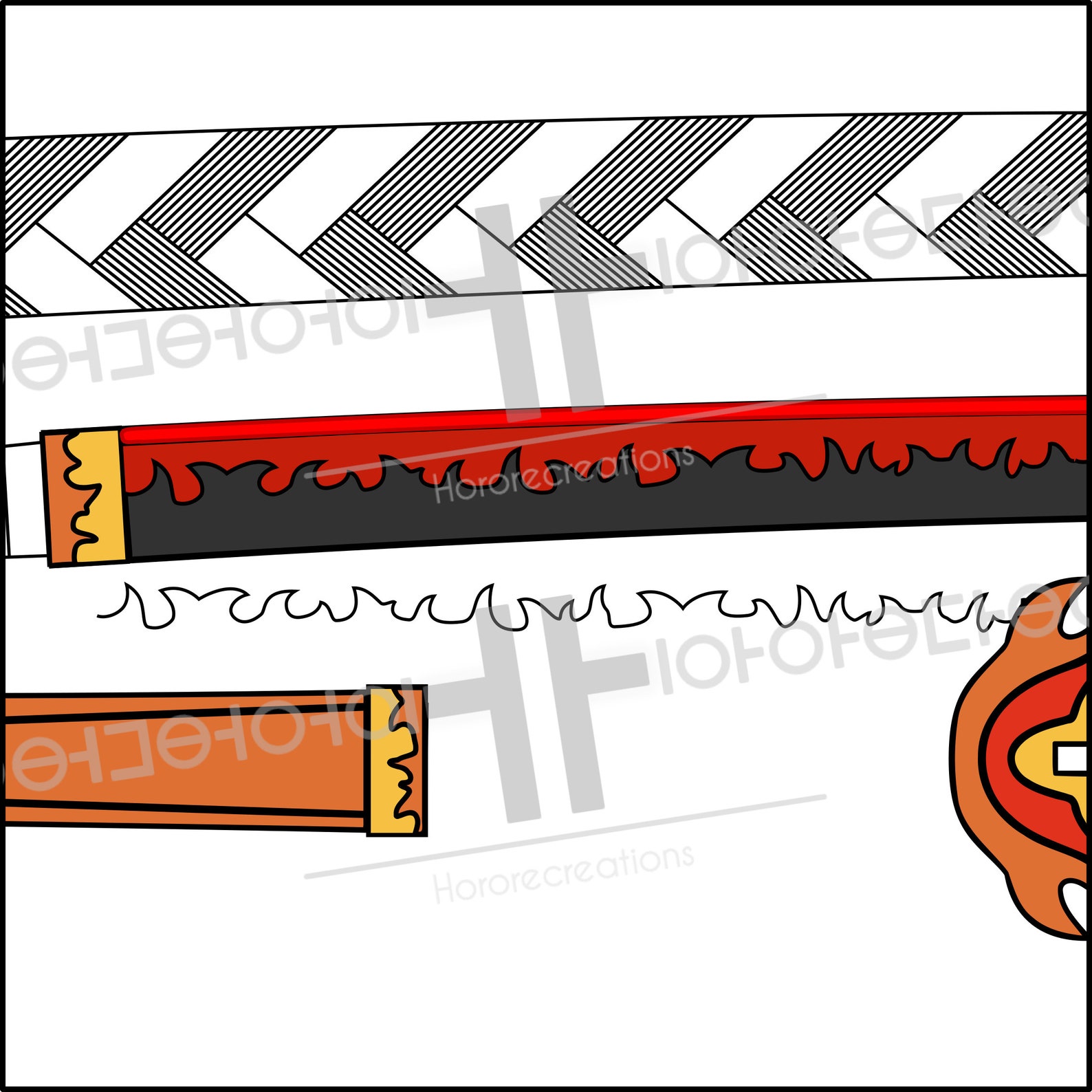 Cosplay pattern&amp;template Anime katana flame | Etsy