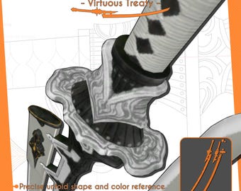 2B Virtuous treaty odachi katana - Nier automata | Inspire cosplay pattern template