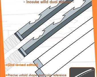 Katana dupla de javali | Molde para cosplay Inspire