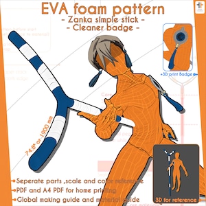 Zanka reizender Stock und Putzer Abzeichen | Cosplay PDF Nähanleitung