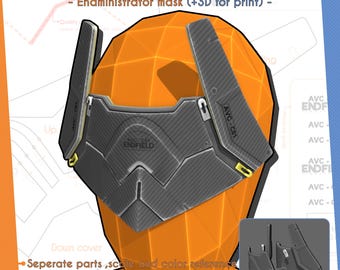 Endministrator-masker - Arknights Endfield | Inspireer cosplaypatroonsjabloon en 3D-print