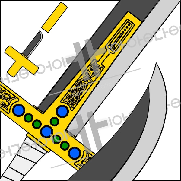 Cosplay pattern&template - Live action Hawk eyes great sword