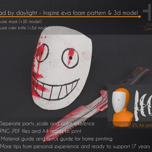 The Legion &quot;Frank&quot; mask and killer knifes - Dead by daylight (DBD) | Cosplay pattern & template + STL files
