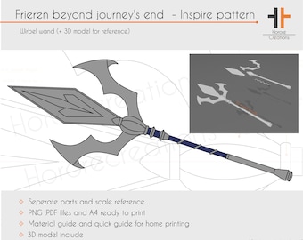 Wirbel wand - Sou sou no frieren (Frieren : Beyond Journey's End) | Cosplay pattern & template (+ 3d model for reference)