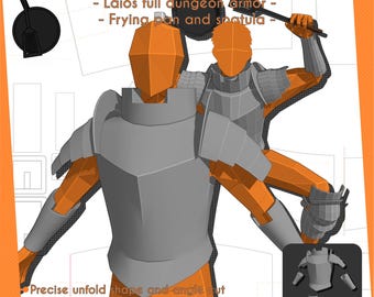 Laios full armor ,frying pan and spatula - Delicious in dungeon | Inspire cosplay pattern template & 3D print