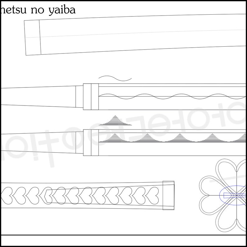 Cosplay Pattern&amp;template Anime Katana Love Pillar - Etsy