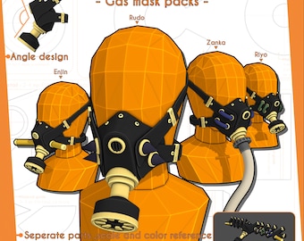 Cleaner gas mask packs (Main team) | Cosplay PDF pattern