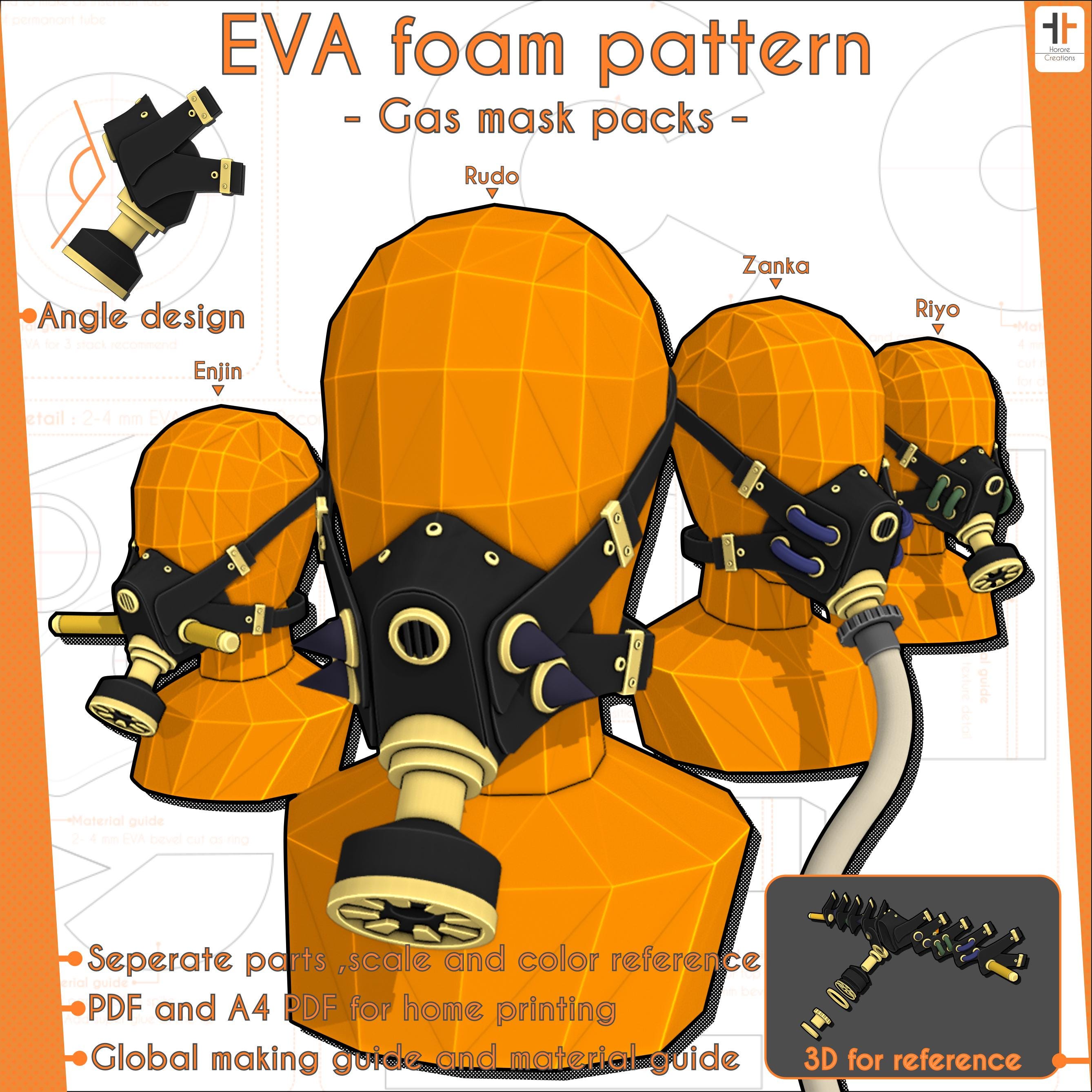Cleaner Gas Mask Packs (main Team) | Cosplay PDF Pattern - Etsy