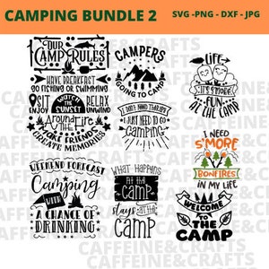 CAMPING BUNDLE 2 - Camping SVG - Camp Svg - png - dxf