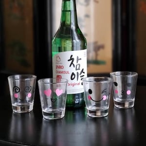 Koreanische Shot-Brille - Shot-Brille - lustige Shot-Brille - lustige Charaktere - benutzerdefinierte Shot-Brille - koreanische Gläser - lustige Gläser
