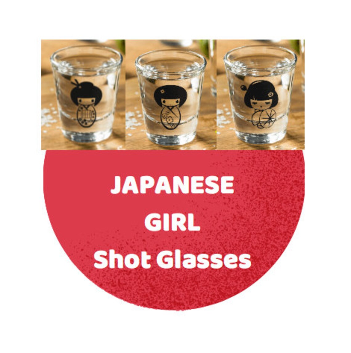 Japanese Girl Set of Shot Glasses Japanese Shot Glasses Etsy UK