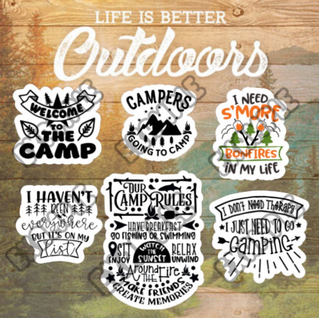 Camping Stickers - Camping Decals - Waterproof Decals - Camping ...