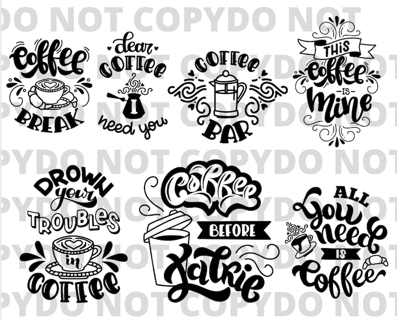 Coffee Bundle 14 Designs Svg Eps Png Pdf Cut File, Coffee Lover Svg ...