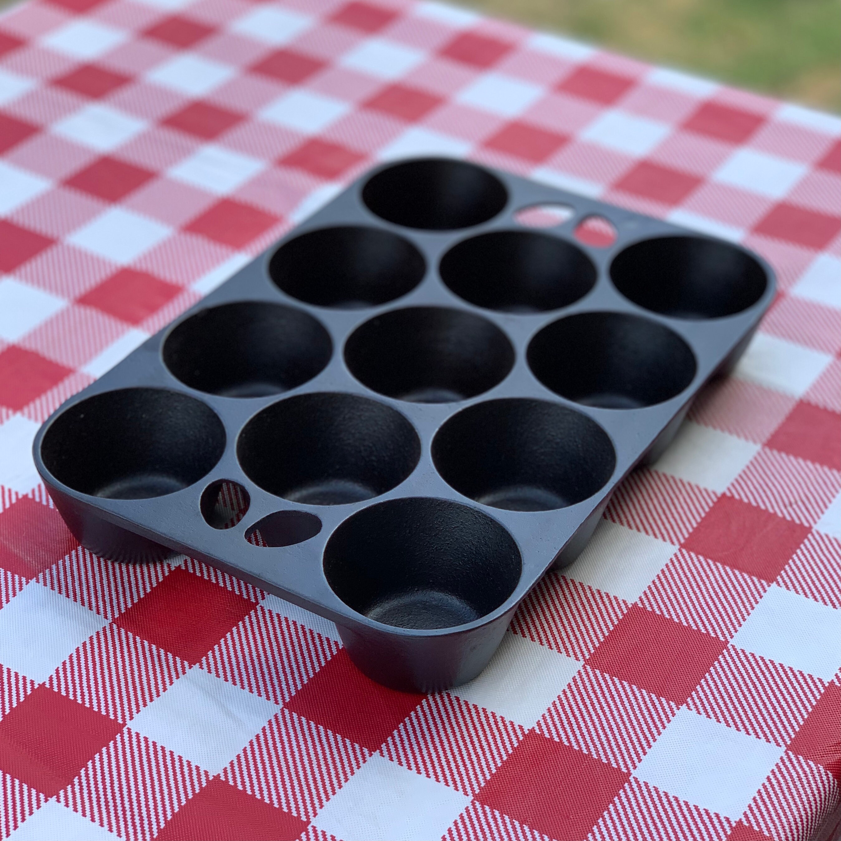 NICE Unmarked Wagner Popover Muffin Pan Bakeware Gem Pan Antique Collectible Cookware Style-S Vintage Cast Iron cn 1423