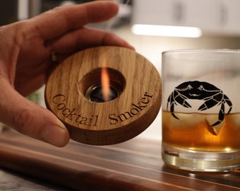 Kit para ahumar cócteles de roble blanco grabado con astillas de madera de roble francés incluidas