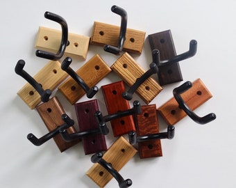 Soportes de pared para guitarra de madera exótica (madera auténtica) (consulte la tienda para instrumentos más pequeños) (hardware incluido) - Variedades de madera real