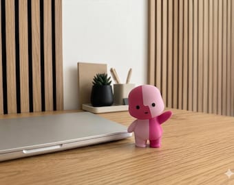 Lil Finder Girl - 3D Printed | Computer Icon Figurine | Cute Pink Desk Decor & Geek Gift