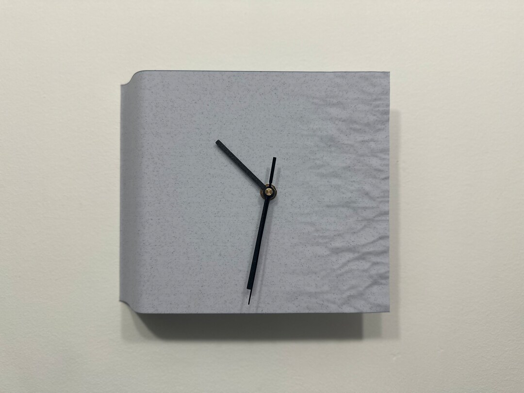 Modern Marble 3D Printed Wall Clock With Mechanism Contemporary Home