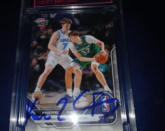 Kon Knueppel,  Cooper Flagg autographed rookie card with cert