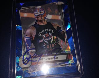 Tarjeta autografiada de Rey Mysterio con certificado