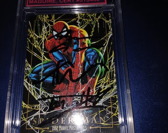 Tobey Maguire, Andrew Garfield, Tom Holland gesigneerde spider-mankaart met certificaat