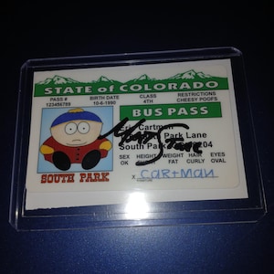 Matt Stone Carteira de motorista autografada com certificado de autenticidade