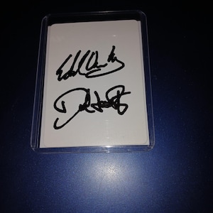 Eddie Van Halen, David Lee Roth Cartolina autografata con certificato