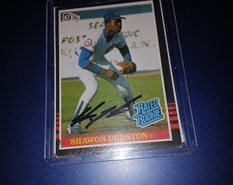 Shawon Dunston autographed rookie card with coa