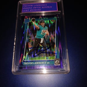 Trevor Lawrence autographed rookie card with cert