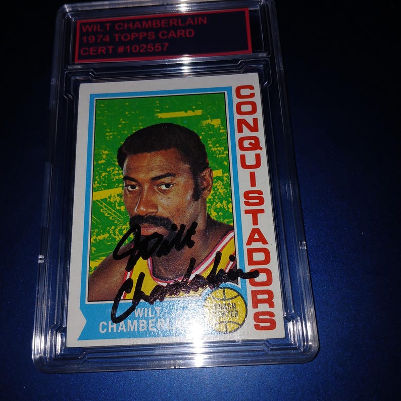 Wilt Chamberlain Autographed Card With Cert - Etsy