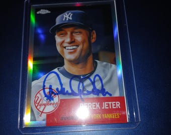 Derek Jeter Autographed Rookie Card With Coa - Etsy