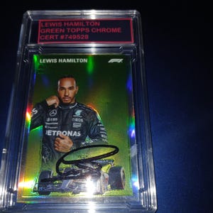 Lewis Hamilton autographed card with Cert
