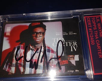 Tarjeta autografiada de Lil Wayne con certificado
