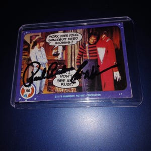 Robin Williams, Pee Wee Herman autographed card Mork and Mindy with cert