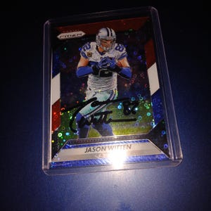 Tarjeta autografiada de Jason Witten con coa