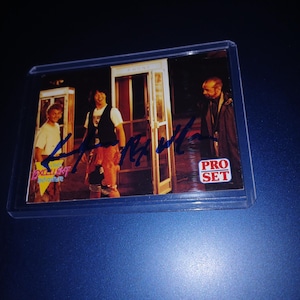 Keanu Reeves, Alex Winter handsignierte Bill und Teds Karte