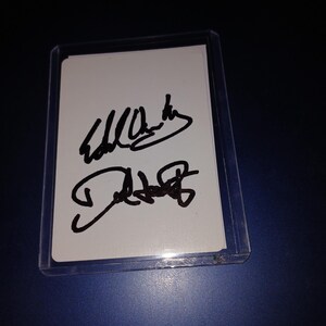 Eddie Van Halen, David Lee Roth Cartão autografado com capa