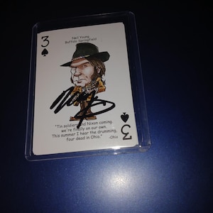 Neil Young signierte Karte mit COA