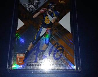 Tarjeta autografiada de Aaron Rodgers con certificado