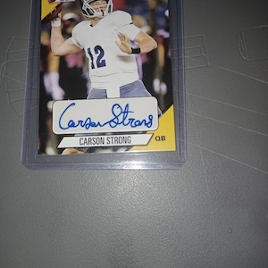 Tarjeta autografiada certificada de Carson Strong