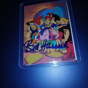 Bill Hanna, Joe Barbara signierte Flintstones Karte mit Echtheitszertifikat
