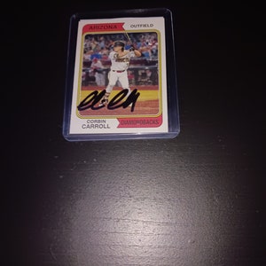 Corbin Carroll cartão de novato autografado com cacau