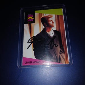 Handsignierte George Michael Karte