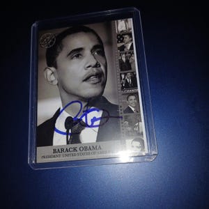 Barack obama signierte Karte mit Echtheitszertifikat