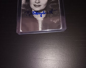 Rita Hayworth Autographed card with coa