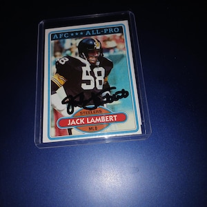 Cartão autografado por Jack Lambert com coa