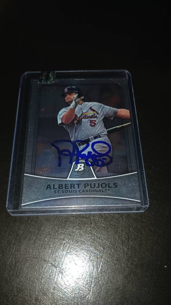 Albert Pujols Autographed Card With Coa 