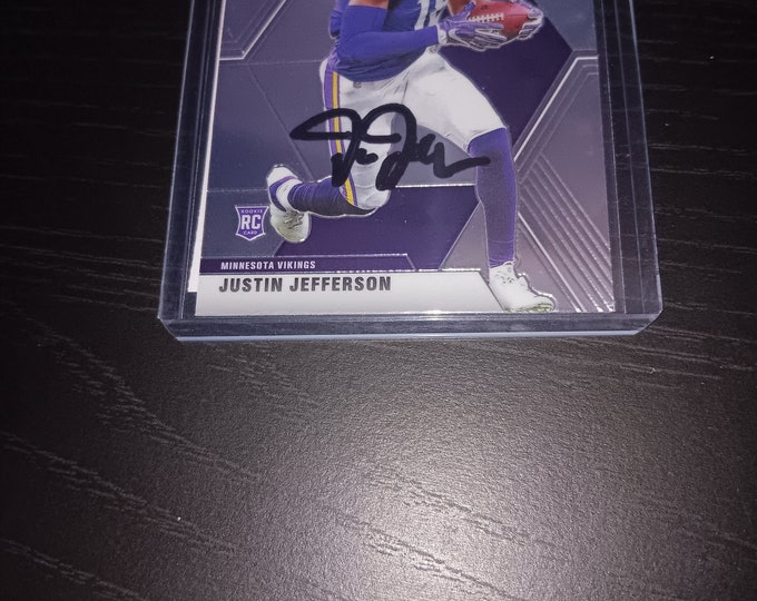 Justin Jefferson Autographed Rookie Card With Coa Etsy
