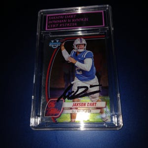 Jaxson Dart autographed rookie card with cert
